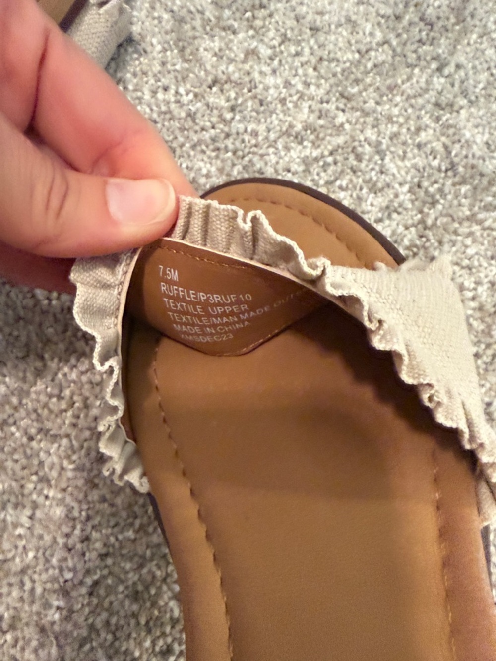 Joie Cream Ruffle Strap Slide Sandals - Picture 3 of 3